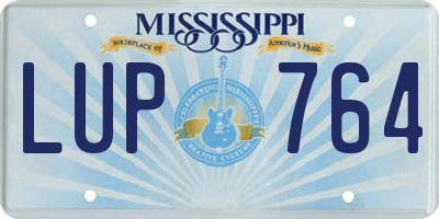 MS license plate LUP764