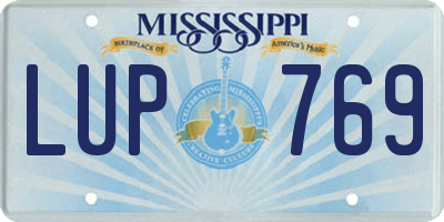 MS license plate LUP769