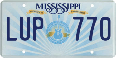 MS license plate LUP770