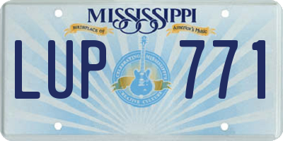 MS license plate LUP771