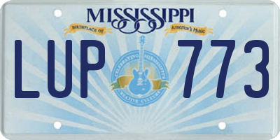 MS license plate LUP773