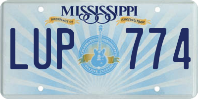 MS license plate LUP774