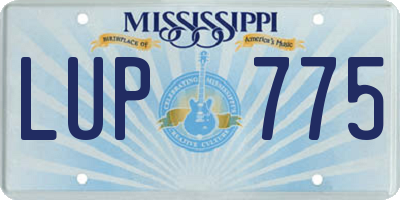MS license plate LUP775