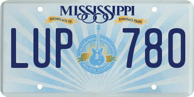 MS license plate LUP780
