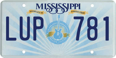 MS license plate LUP781