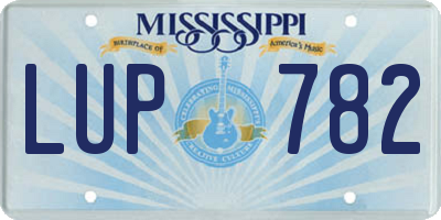 MS license plate LUP782