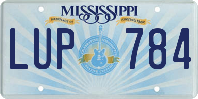MS license plate LUP784