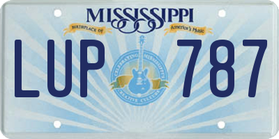 MS license plate LUP787