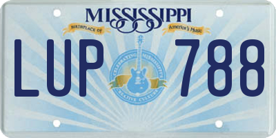 MS license plate LUP788