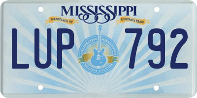 MS license plate LUP792