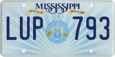 MS license plate LUP793