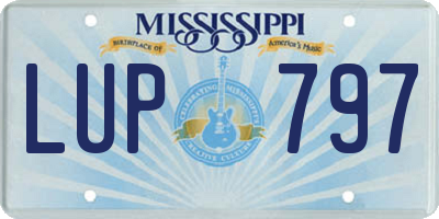 MS license plate LUP797