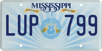 MS license plate LUP799