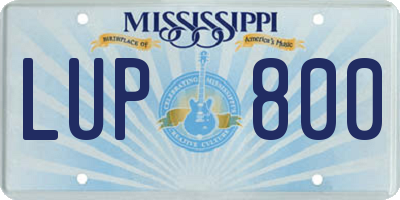 MS license plate LUP800