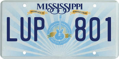 MS license plate LUP801