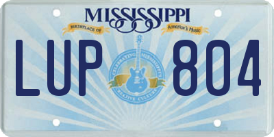 MS license plate LUP804