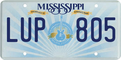MS license plate LUP805