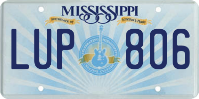 MS license plate LUP806