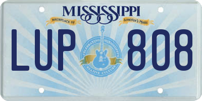 MS license plate LUP808
