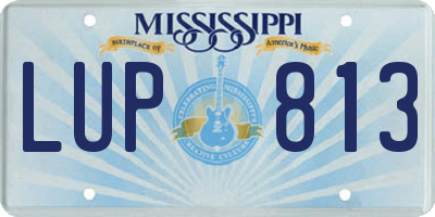 MS license plate LUP813