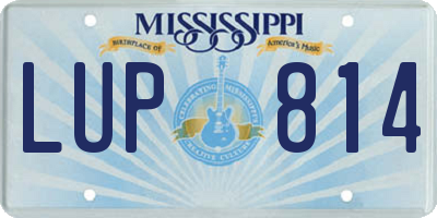 MS license plate LUP814