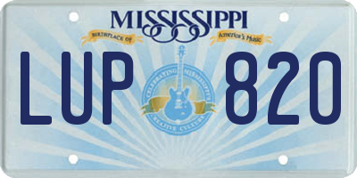 MS license plate LUP820