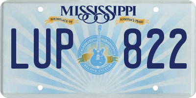 MS license plate LUP822