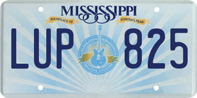 MS license plate LUP825