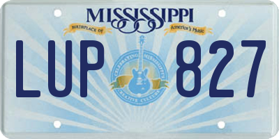 MS license plate LUP827