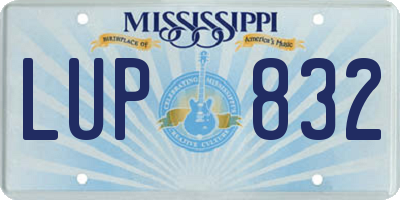MS license plate LUP832