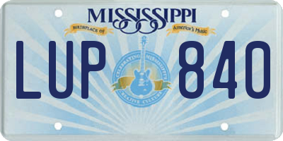MS license plate LUP840