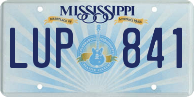MS license plate LUP841