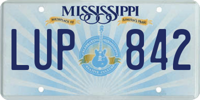 MS license plate LUP842