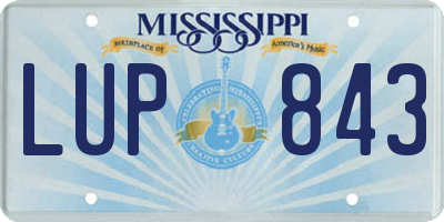 MS license plate LUP843