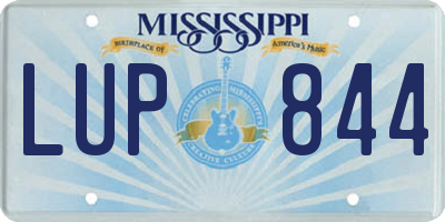 MS license plate LUP844