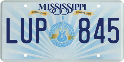 MS license plate LUP845