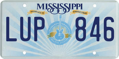 MS license plate LUP846