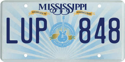 MS license plate LUP848