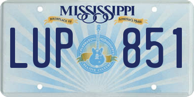 MS license plate LUP851