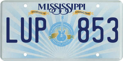 MS license plate LUP853