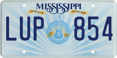 MS license plate LUP854