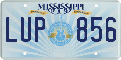 MS license plate LUP856