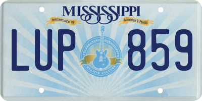 MS license plate LUP859