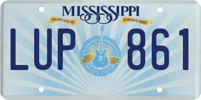 MS license plate LUP861