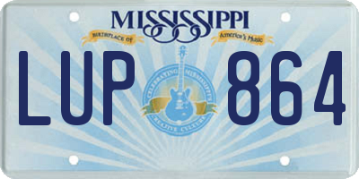 MS license plate LUP864