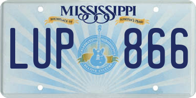 MS license plate LUP866