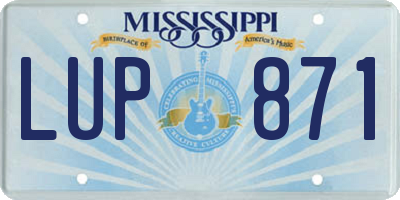 MS license plate LUP871
