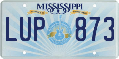 MS license plate LUP873