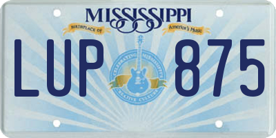 MS license plate LUP875