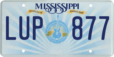 MS license plate LUP877